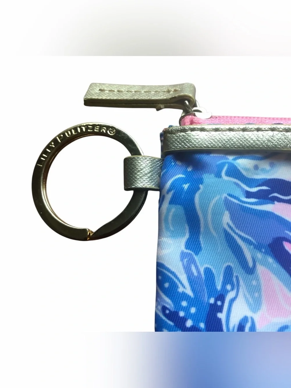 Lilly Pulitzer Pink and Blue Coral Print Card & Key Holder